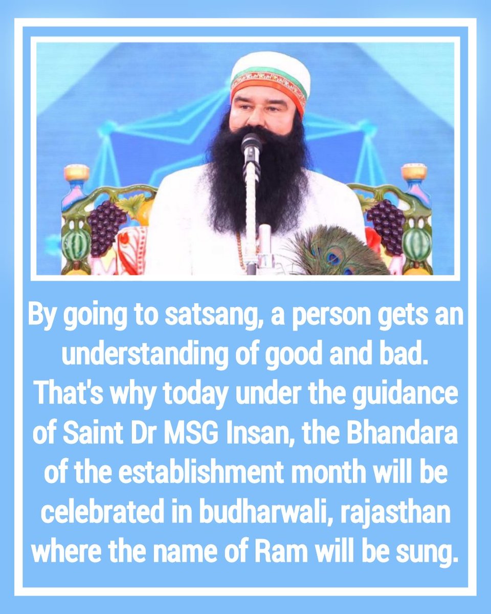 Saint Dr MSG Insan tells that we should go to satsang and finally we come to know the real purpose of our life, we get knowledge of good and bad deeds, we are saved from doing bad deeds and we start doing good deeds.
#SpiritualSunday