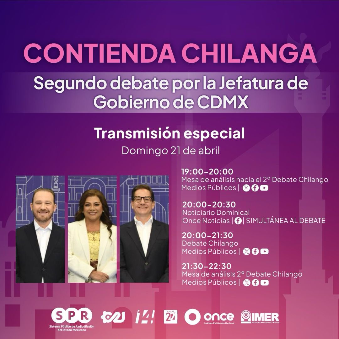 El #debatechilango está en @CanalOnceTV. Les invito a verlo este domingo a las 20:00 horas en las señales 11.1 y 11.2. Posteriormente, quédense a a mesa análisis de @OnceNoticiasTV.