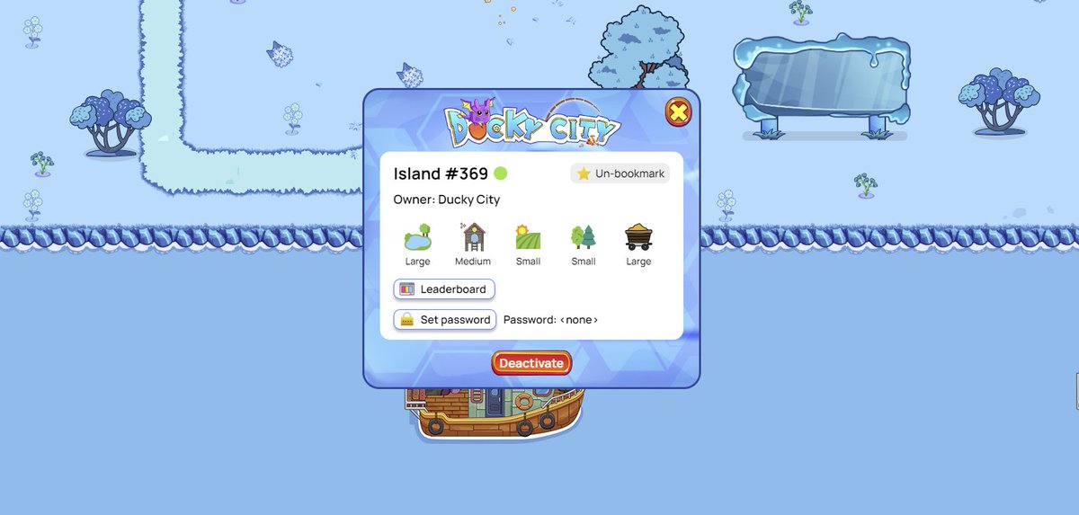 DuckyCity Update

🔑 Password feature update: You can now set a password for your island, so only people who know it can access it.

🧑‍🌾 Farm update: You now only need to care for crops and animals for half of their growing time. Now you will have more leisure time to take care of