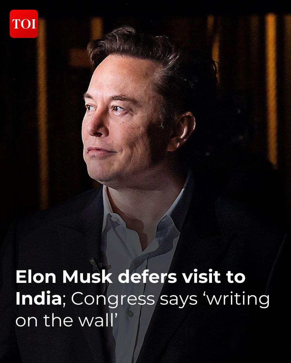 #ElonMusk was scheduled to meet PM #NarendraModi during his visit and announce investments worth billions of dollars around a greenfield electric car project for #Tesla, apart from satcom venture #Starlink.

Read more here🔗toi.in/JVQdOa