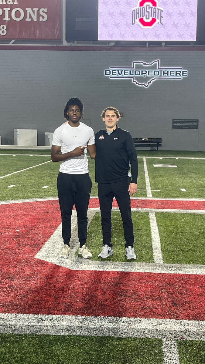 Had an amazing time visiting @OhioStateFB yesterday. Big thanks to to @CoachRLarkin for making me feeling like a Buckeye!!!@ @ryandaytime and Chip Kelly