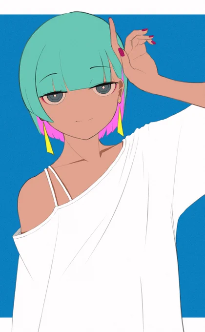 #これを見た人は水色又は青色と白色の混ざった色の画像を貼れ たまにはケモミミちゃん以外の絵も。
