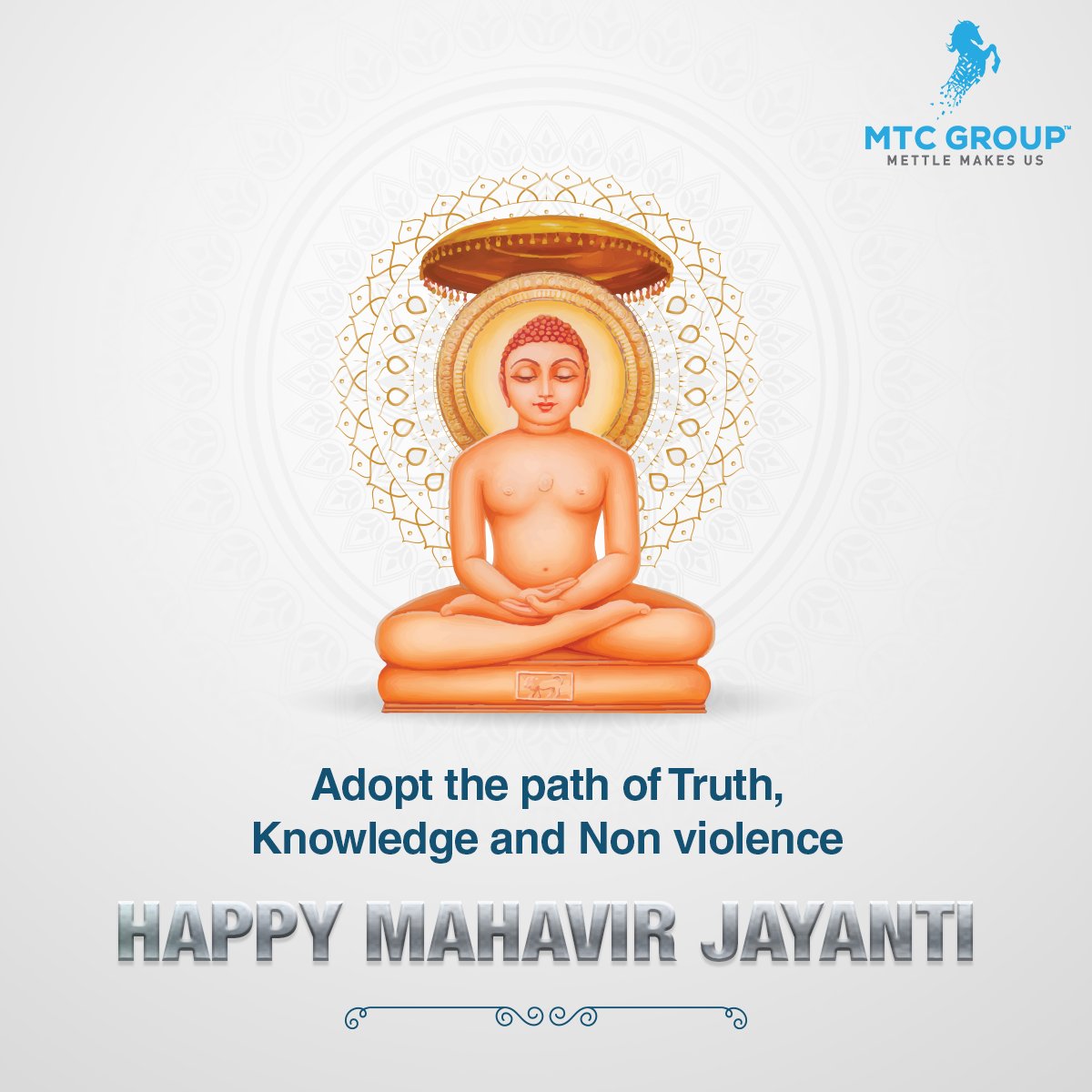 MTC Group sending warm wishes to you and your family on this holy day of Mahavir Jayanti. #MTCGroup #MahavirJayanti #Jainism #PeaceAndHarmony #NonViolence #Compassion #MahavirTeachings #PathOfRighteousness