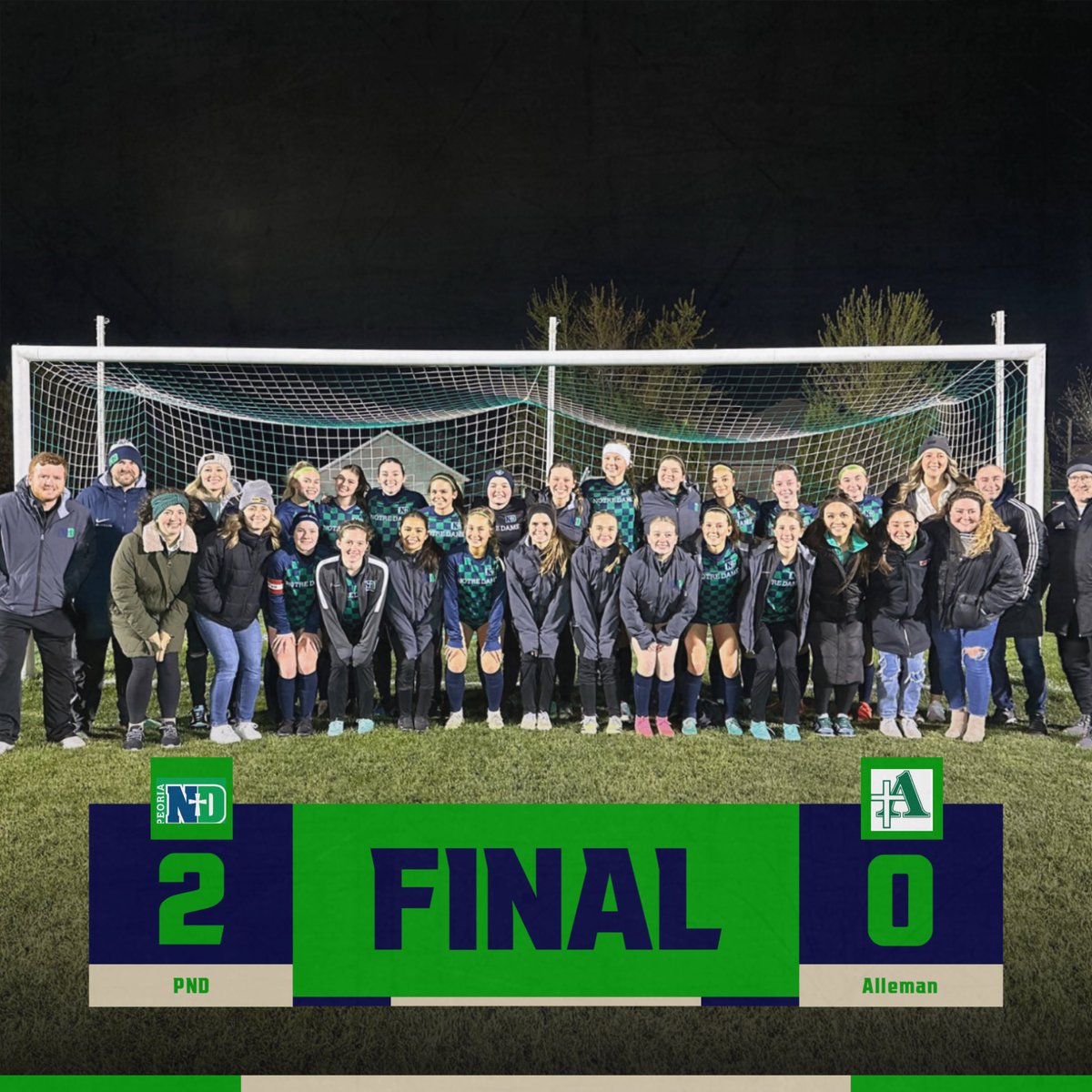 IRISH WIN!!! nice win to finish a busy week against a well-organized Alleman team! Also thank you to our alumni from the 2010 State 4th place team who we honored at halftime for coming out and showing your support! Always apart of the PND soccer family and tradition #PNDsoccer