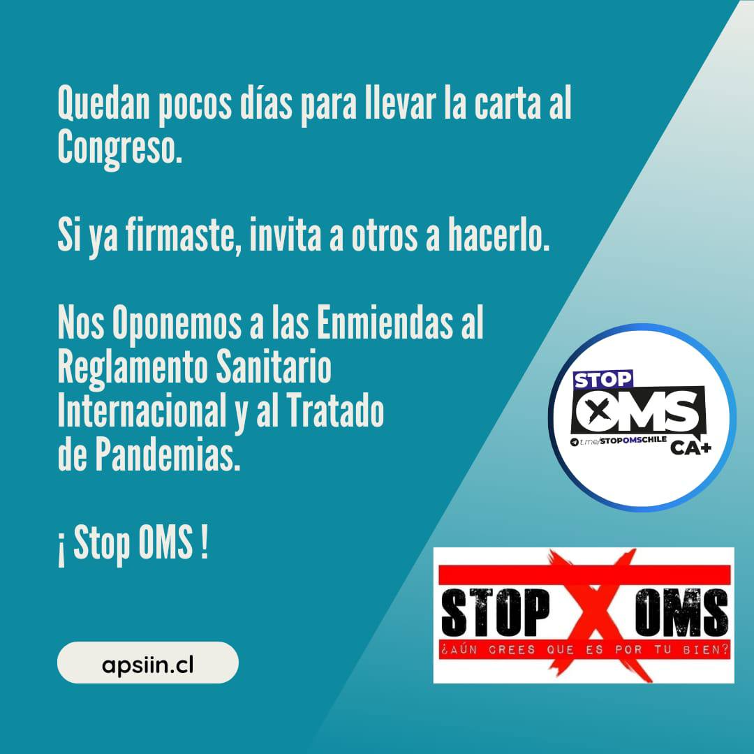 Amigos, Nos encontramos en los últimos días para firmar la carta que presentaremos al Congreso, expresando nuestra firme oposición a las enmiendas propuestas al Reglamento Sanitario Internacional y al tratado pandémico. Ayúdanos a informar sobre el riesgo que representaría la