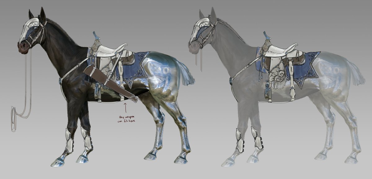 I got to design a LOT of saddles for Outlaws of Thunder Junction, yeehaw. I tried very hard to make the Horse Girls™ (gender neutral) proud. And make artists mad when they have to do chrome horses.
