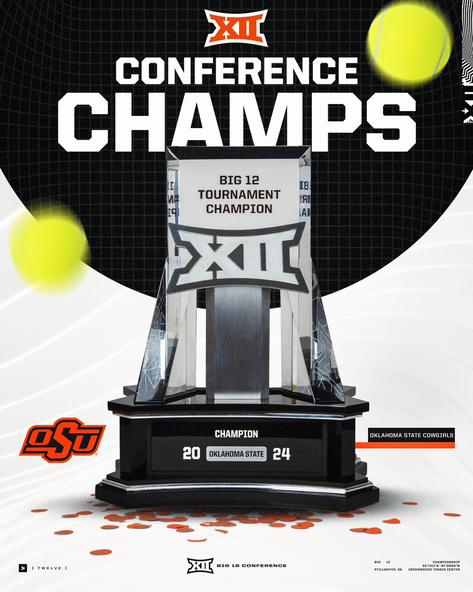 Ladies and gentlemen... your 2024 Big 12 Women's Tennis Champions: the Oklahoma State University Cowgirls 🏆