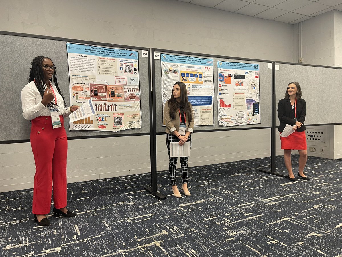 __Rachacha__'s tweet photo. Literally couldn’t have asked for better co-presenters for our poster symposium on recruiting and retaining diverse youth populations at @SRAdolescence #SRACHICAGO2024 @murryvelma19153 @agooddoc https://t.co/Oovn0pOsA0