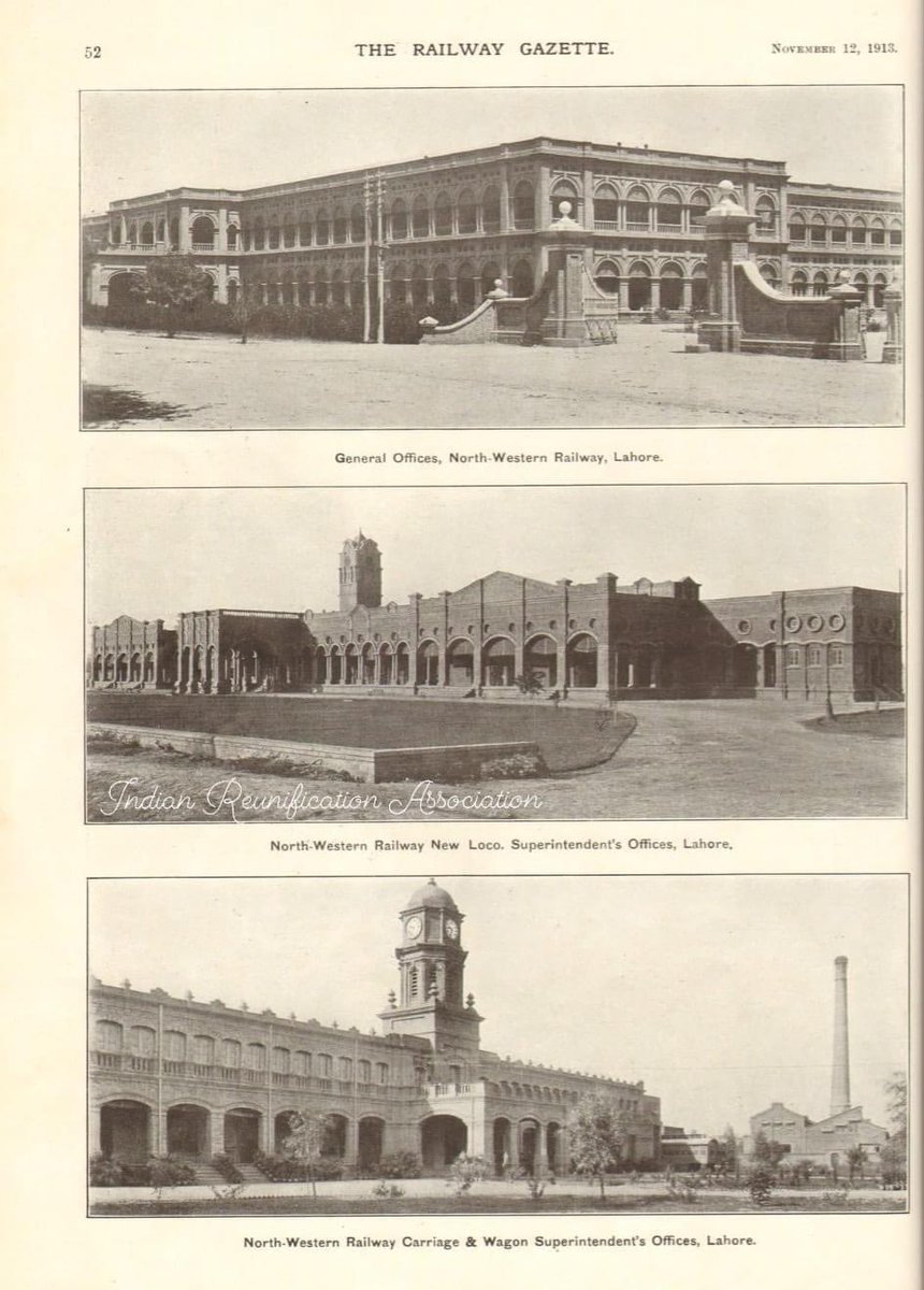 The North Western Railway (India) buildings in Lahore city Punjab in 1912. #Punjab #Lahore #Railway