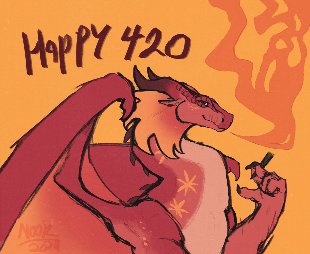 He's back 🍃💨Happy 420!!!
.
.
.
#wof #wingsoffire #rainwing #jambu #jambuwof #woffanart #art #artwork #dragon #April20th #weedtwt #weed