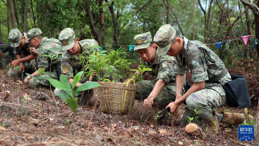 【解放軍駐香港部隊官兵參加2024年香港植樹日活動】中國人民解放軍駐香港部隊200余名官兵代表20日前往香港西貢蕉坑參加香港植樹日活動，與香港市民一同種下片片新綠，建設美麗香港。香港植樹日自1998年開始設立。駐香港部隊已累計派出約1.82萬人次參加，受到香港社會各界廣泛好評。