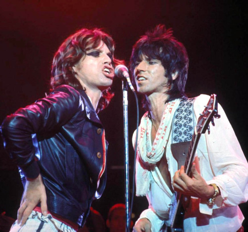 Mick Jagger and Keith Richards in New York. Photo by Bob Gruen