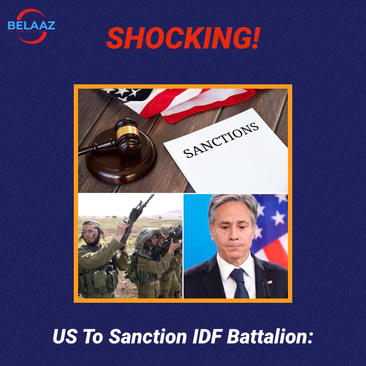🇺🇸🇮🇱 - SICKENING — US TO SANCTION IDF BATTALION: US Secretary of State Antony Blinken is expected to announce sanctions against the IDF 'Netzach Yehudah' battalion for alleged “human rights violations” in Judea and Samaria, according to Axios. This would be a first - the US has