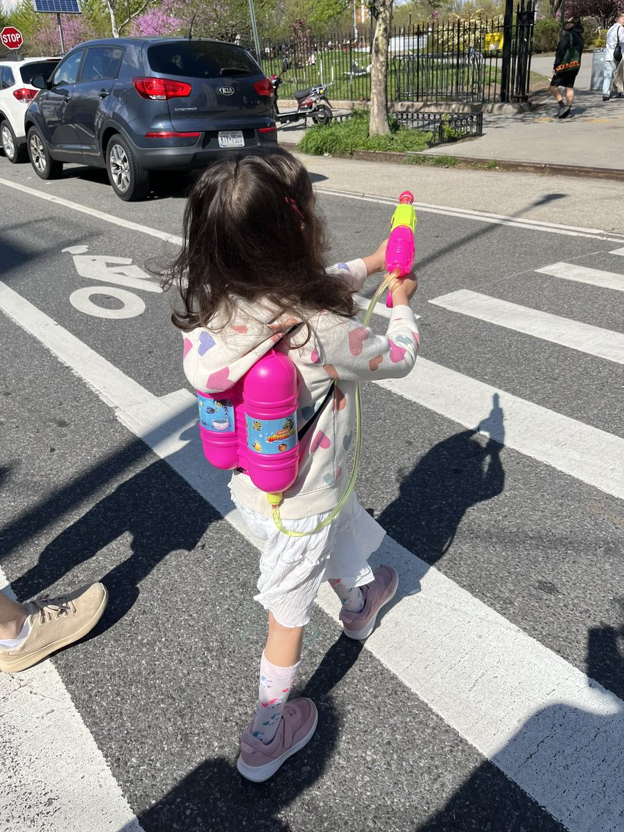 Terrorizing the neighborhood on the first day of spring break.