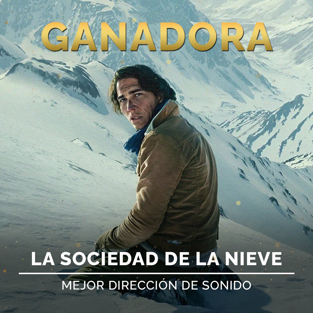 ¡Tres premios y contando! 'La Sociedad de la Nieve' gana el premio a la Mejor Dirección de Sonido gracias a Oriol Tarragó, Marc Orts y Jorge Adrados. #LaSociedadDeLaNieve #Cine #PremiosPlatino #Xcaret