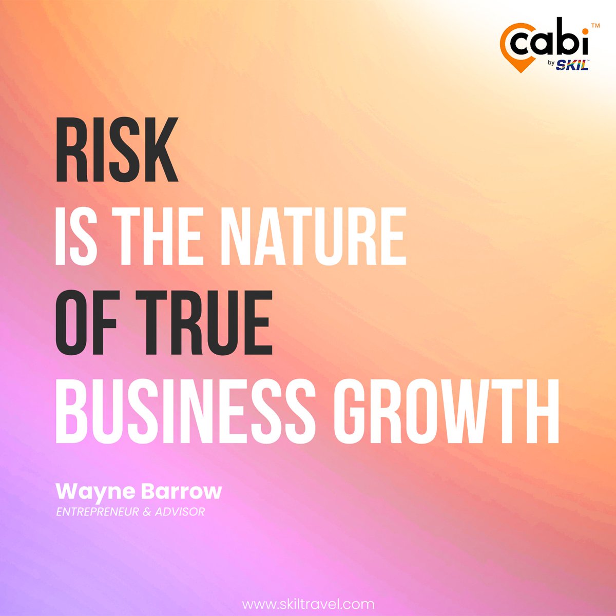 Comfort is tempting, but growth demands calculated risks. Research, plan & manage them – that's the key to unlocking sustainable business success. #CABI #CabibySKIL #corporatecab #BusinessGrowth #CalculatedRisk #Innovation #Entrepreneurship #MarketExpansion #Agility #Disruption