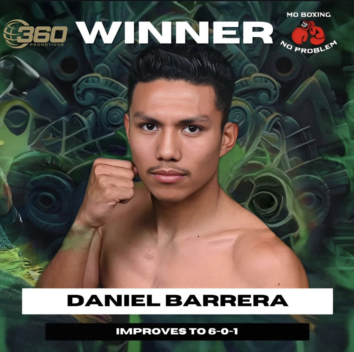 MoBoxingNP's tweet photo. Daniel "Chucky" Barrera defeats Hector Ivan Valdes Pena by UD to improve his record to 6-0-1, 4 KO's.
@chuckybarrera1
#boxing #danielbarrera #chuckybarrera #sandovalrebollar #360boxing #360boxingpromotions #losangelesboxing #ufcfightpass #fighthype #boxinghype https://t.co/7S1PvO0oIE
