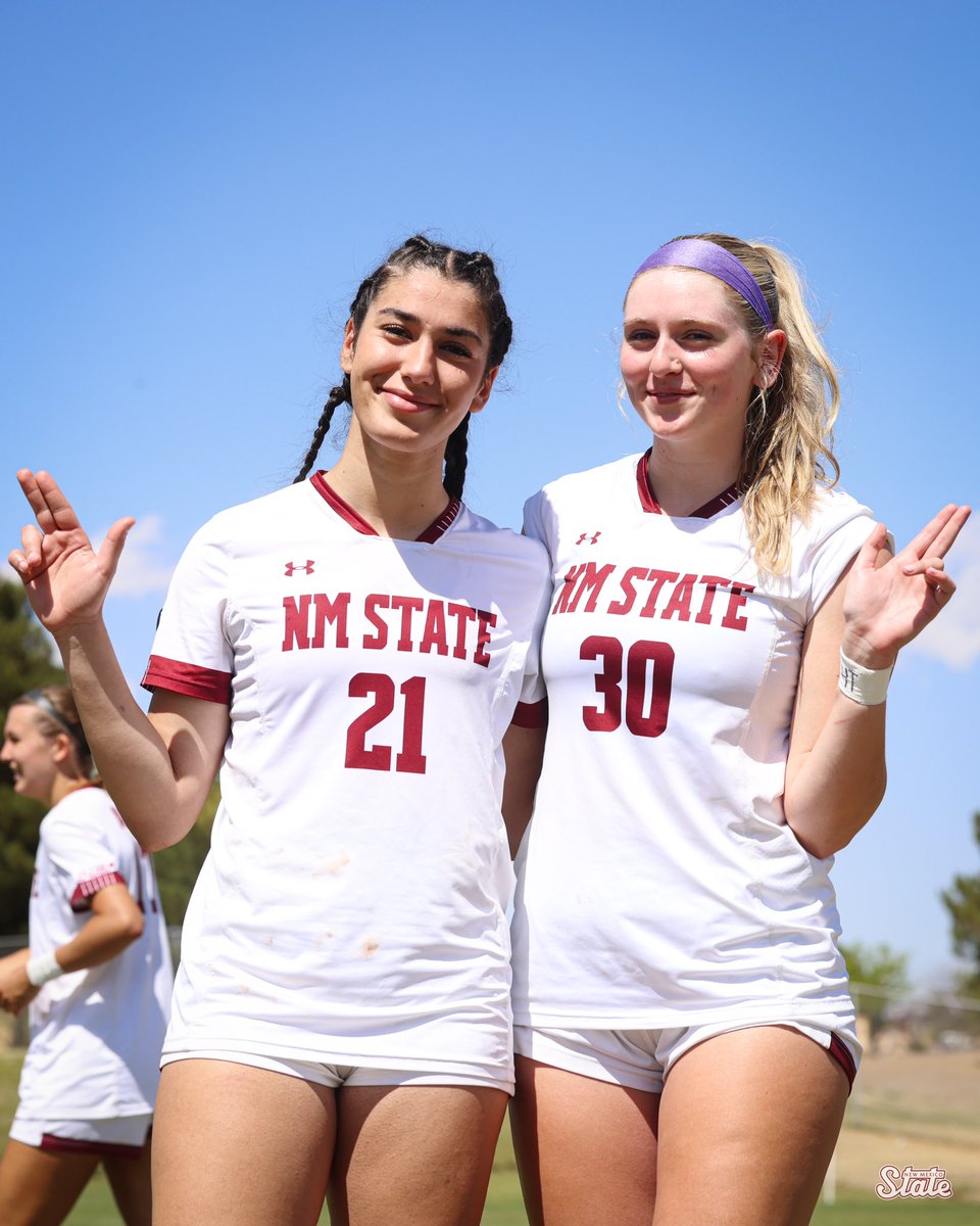 𝟐𝟏+𝟑𝟎= 𝐖🙌 Shoutout to Shila Rasoul (2) and Blakley Edgar for tallying goals in our 3-0 win over Eastern New Mexico!🤠 #AggieUp