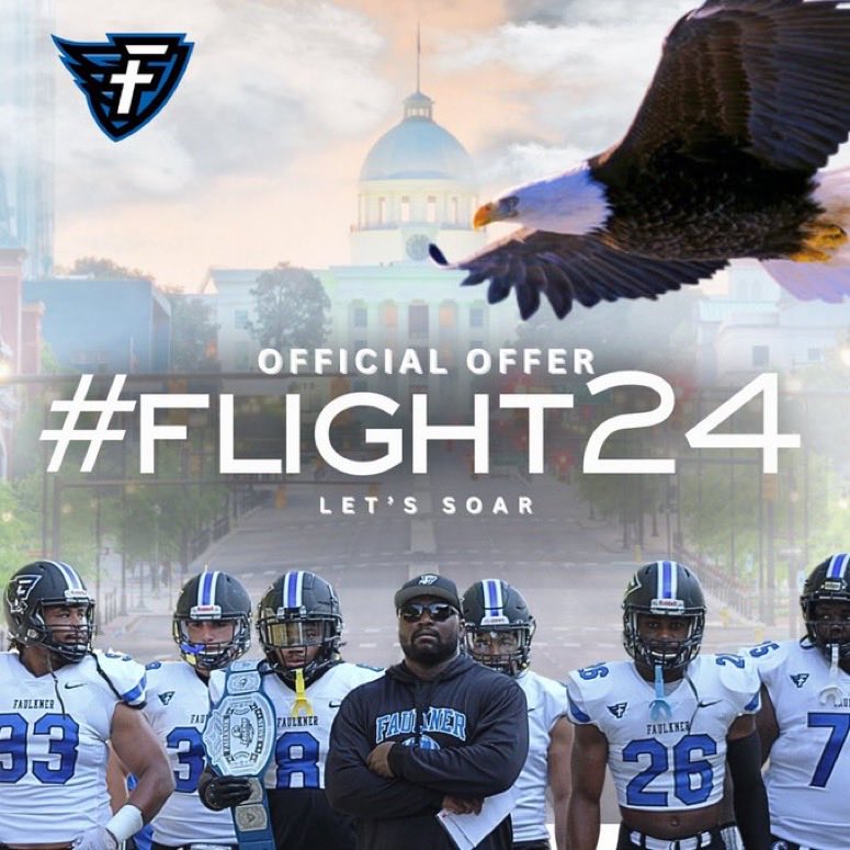 After a great conversation I am with ⁦@CoachJoshEv18⁩ I am blessed to say I received my first offer from ⁦@FaulknerFTBL⁩ Thank you ⁦⁩ @Coach_Crowson ⁦@Coach_Living⁩ @CoachWatson14 ⁦@SenatorsFB⁩