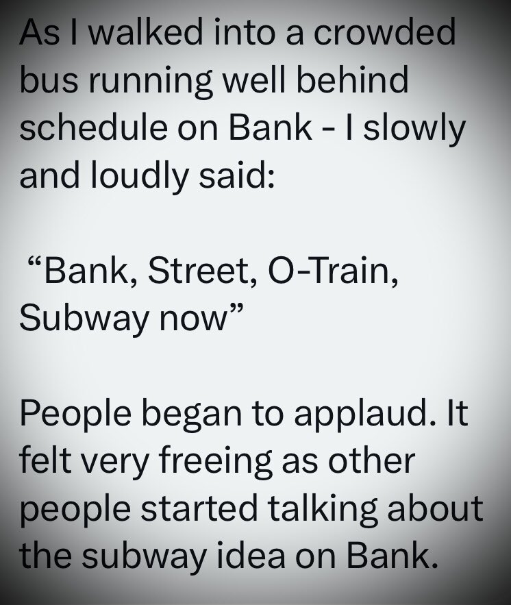 BankStOtrain's tweet photo. Encourage more - love getting these polite forms of action. Please keep doing this and please keep sending them to us. We promise to share them all.
Ottawa residents are ready for the Bank Street O-Street Subway #OttNews #OttCity #OttTransit #Ottpoli #OttLife https://t.co/y1vd5e5U1w