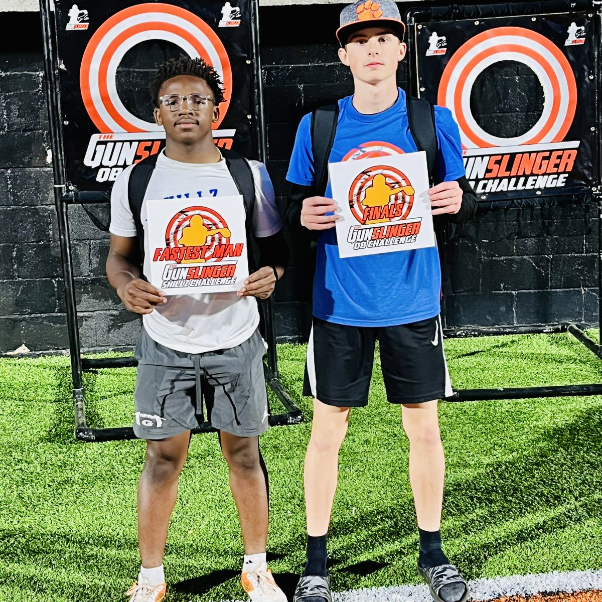 @kyleclark_16 is going to the finals tomorrow in the Gunslinger QB Challenge. He received the highest overall scores for throwing to stationary targets and receivers. First ever QB combine and skills challenge for this rising Farragut HS Freshman! @QBHitList