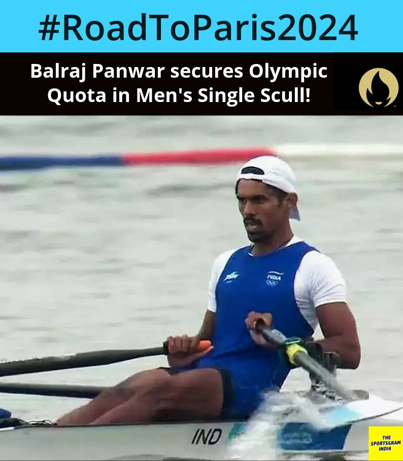 Olympic Quota in Rowing 🚣‍♂️ Balraj Panwar secures first quota in Rowing for India at the Paris Olympics! He won the quota by finishing 3rd at Asian Qualifier! 🥉 #Rowing #RoadToParis2024 #Paris2024