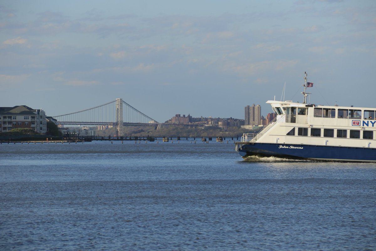 Bridge and tunnel (not visible) and ferry.