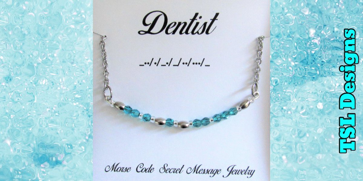 Dentist Morse Code Stainless Steel and Crystal Birthstone Delicate Necklace⠀⠀
buff.ly/3BEYsSr⠀⠀
#necklace #morsecodejewelry #morsecodenecklace #handmade #jewelry #handcrafted #shopsmall #Dentist #etsy #etsyshop #etsyjewelry
