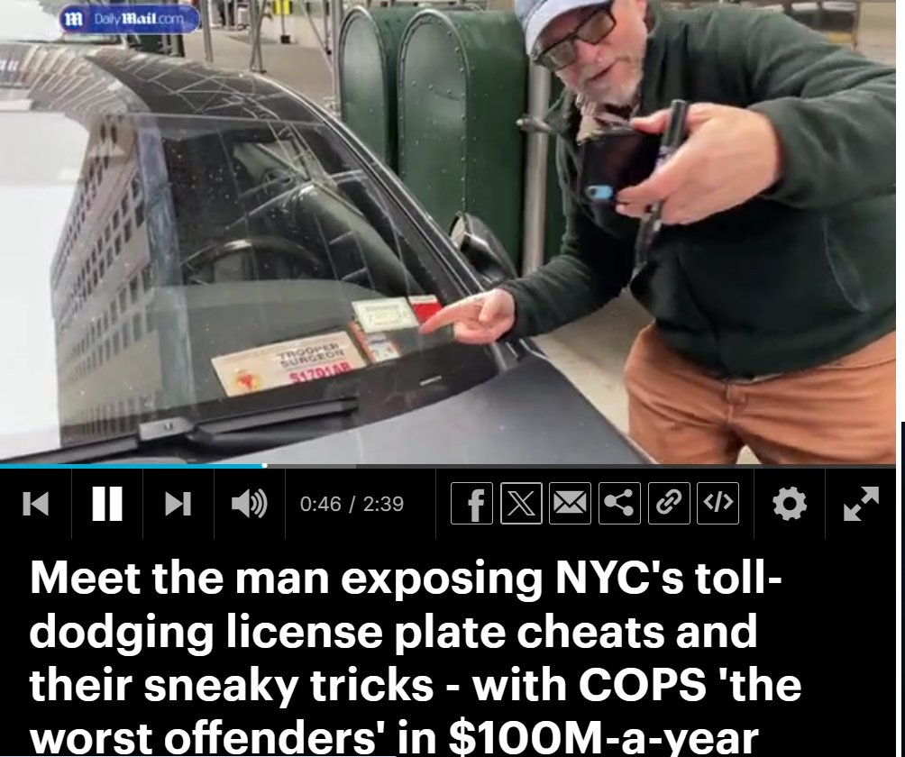 Meet the man exposing NYC's toll-dodging license plate cheats and their sneaky tricks - with COPS 'the worst offenders' in $100M-a-year

@TheJusticeDept #PoliceReform #CorruptOfficers #Policebrutality #criminalmischief @ACLU @innocence #CivilRights 🤬👇💯 F-12