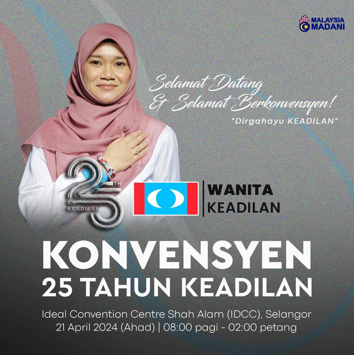 Selamat datang dan selamat berkonvensyen! KEADILAN merupakan wadah gerakan perjuangan! Ia lahir daripada denyut nadi rakyat! Baca penuh di facebook.com/share/p/LFjRLc…