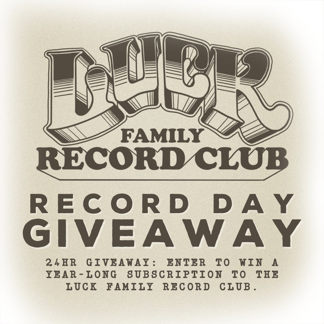 In honor of Record Store Day & the High Holiday, we’re giving away a year-long subscription to the Luck Family Record Club. That means a new record in your mailbox every other month. For free ($200 value). Enter with the form in our bio & wait while we select a winner at random.