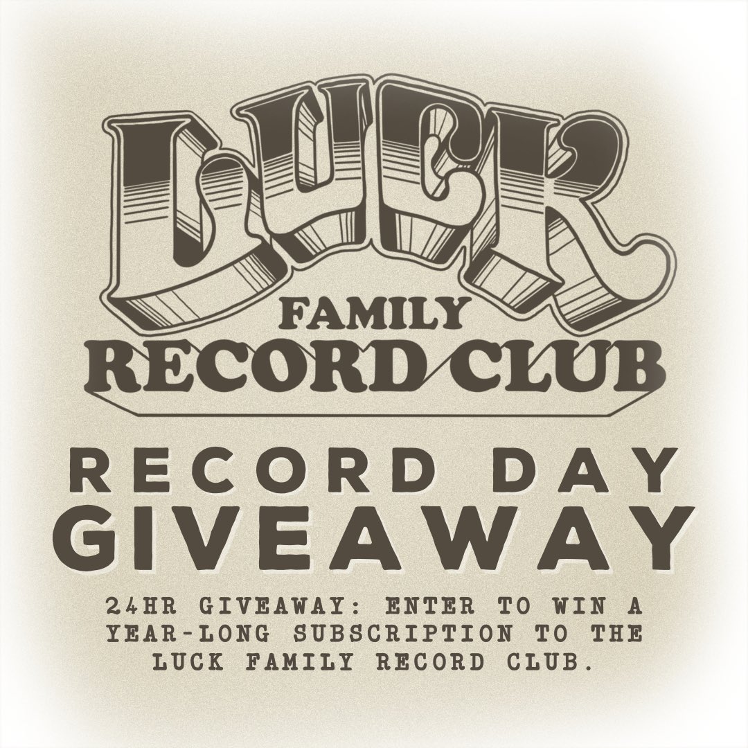 In honor of Record Store Day &amp; the High Holiday, we’re giving away a year-long subscription to the Luck Family Record Club. That means a new record in your mailbox every other month. For free ($200 value).

Enter with the form in our bio &amp; wait while we select a winner at random.