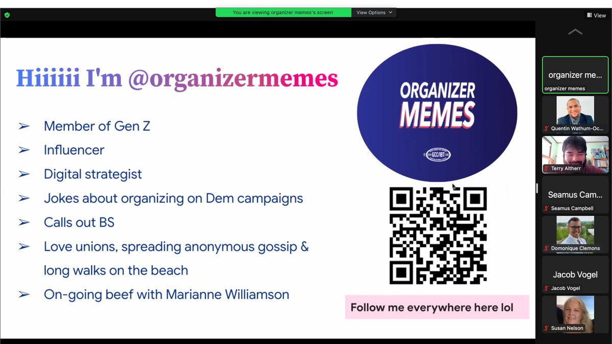 We would like to thank everyone who attended our meme training today and especially thank @OrganizerMemes for partnering with us and putting on this training!