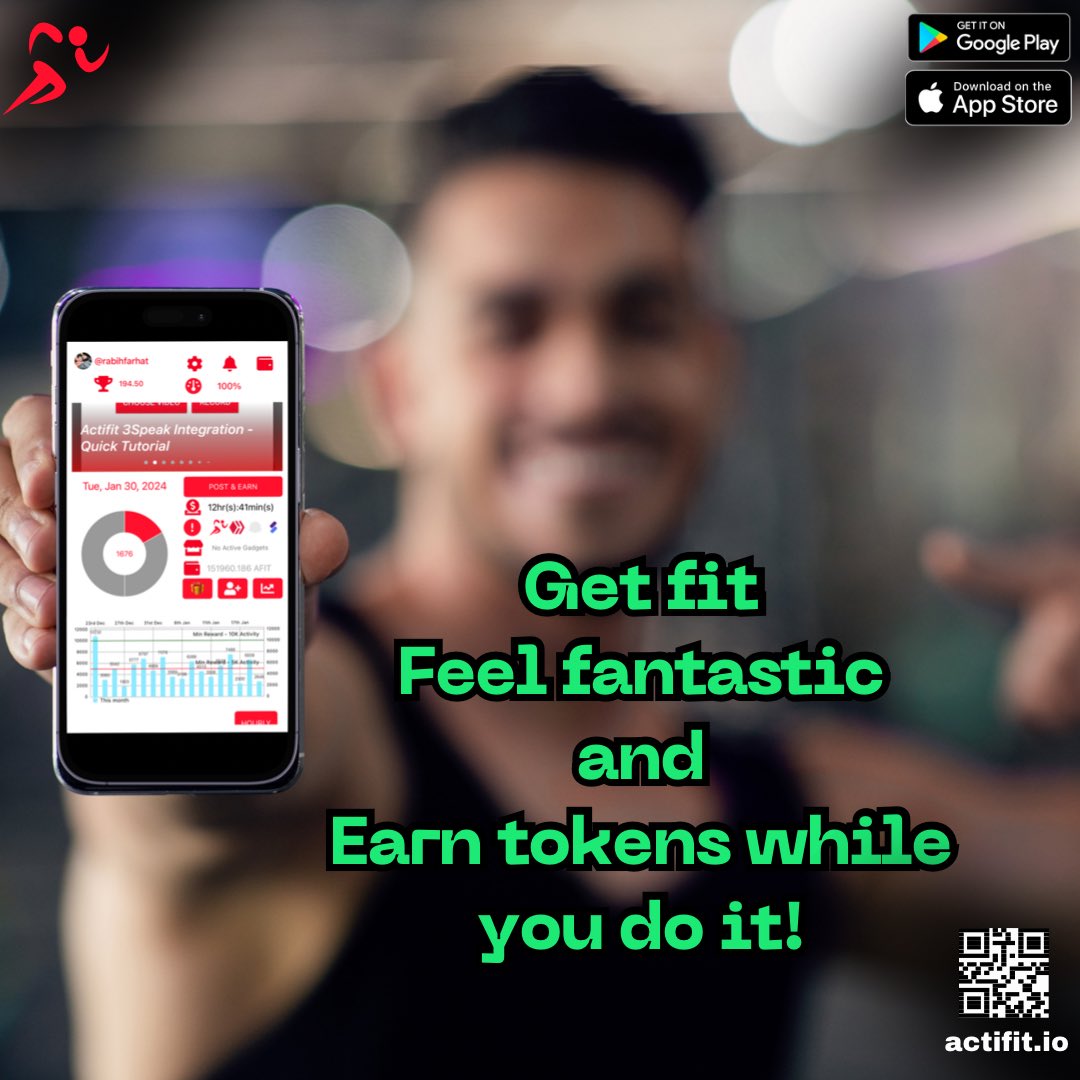 Get fit, feel fantastic, and earn tokens while you do it!  #Actifit tracks your steps & rewards your hustle💪
Still not using it?
Download Actifit today and #LevelUp your fitness game!🔥
#hive #FitnessApp #Cryptocurrency