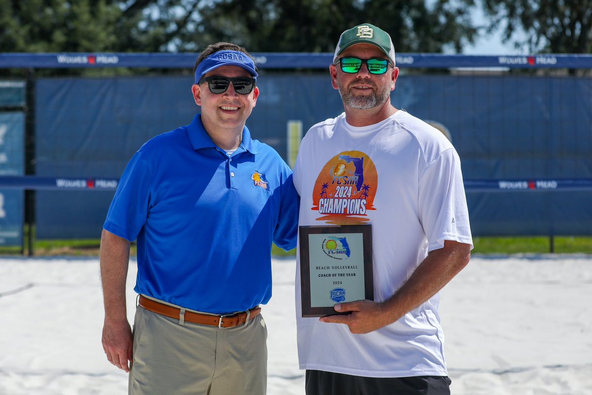 Palm Beach State’s Drew Colvin was recognized as the FCSAA Beach Volleyball Coach of the Year on Saturday