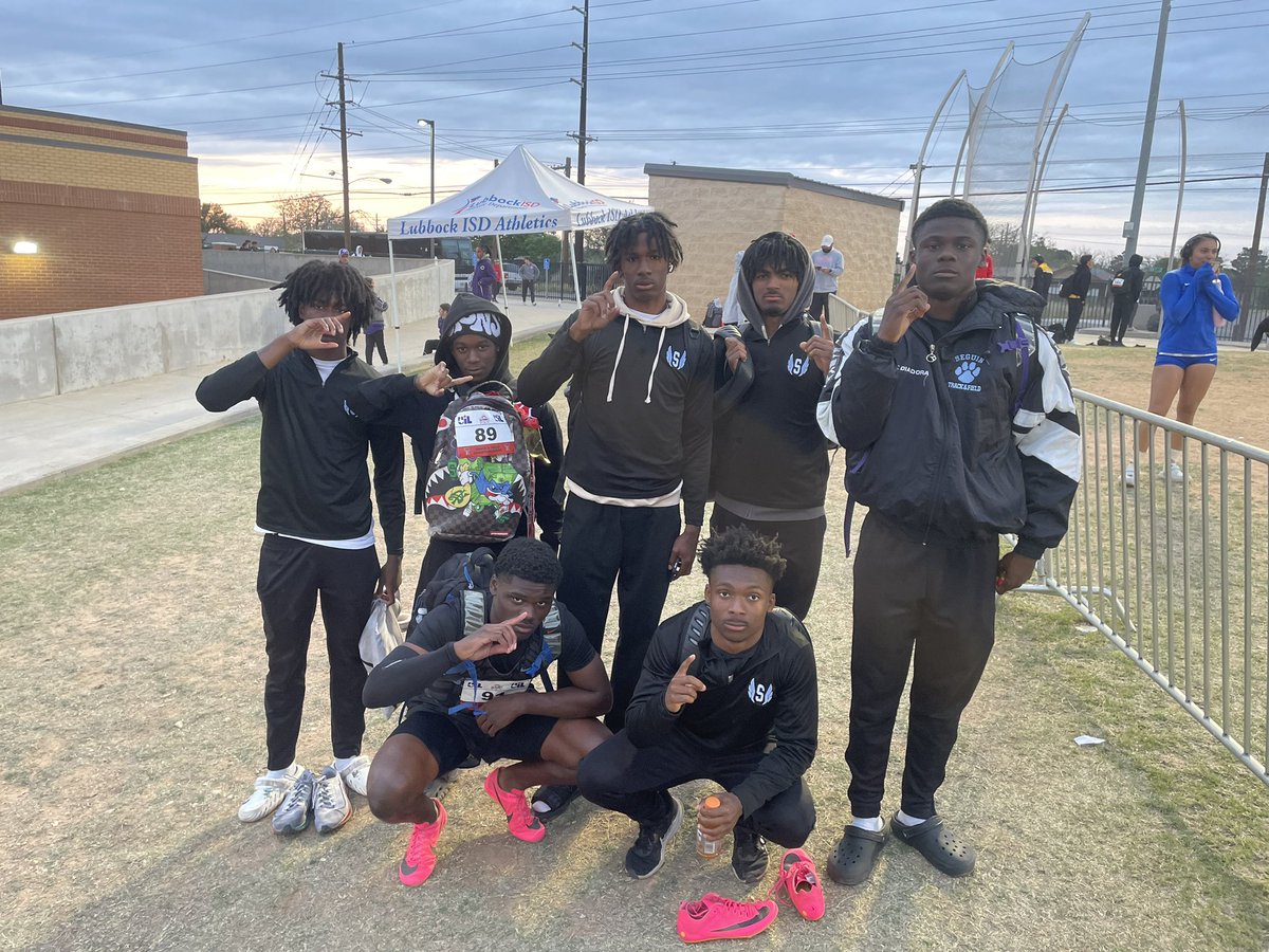 ASeguinTrack's tweet photo. Punched our 🎟️ to Austin!! Your Cougs braced the weather and multiple delays in Lubbock but will be competing in two weeks in the 4x200!!!! @SeguinSportsMed always there to help out student athletes!!!! @coachjoegordon @blin_jr @AISDSportsInfo @ArlingtonISD https://t.co/eqRPJEwfpA