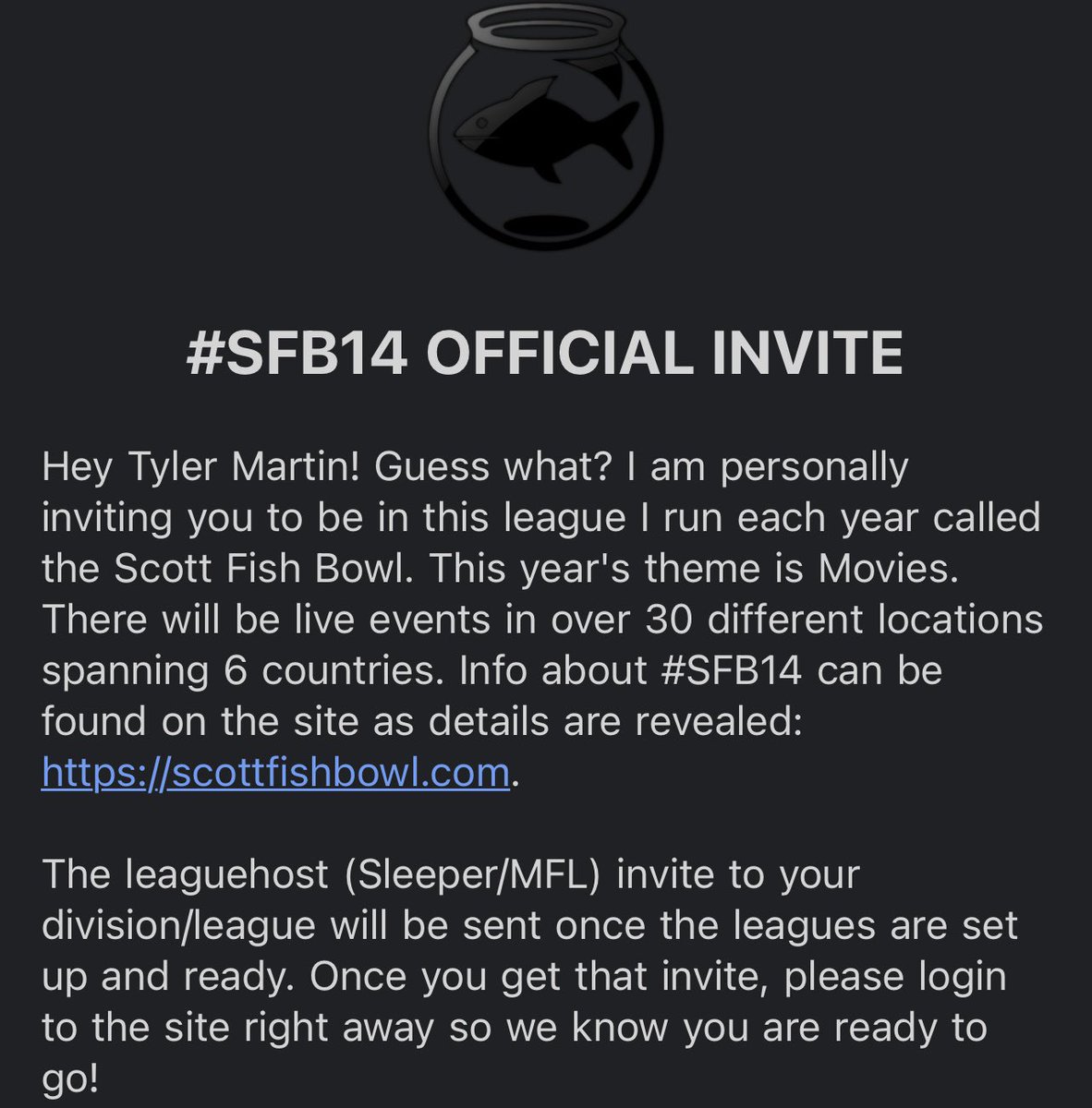 Excited to be back for #SFB14! I won my entry by playing in the rake free SFB Satellite Best Ball drafts on @UnderdogFantasy A fun way to support to the cause!