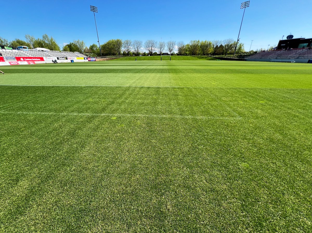 After wind & cold last wknd for Youth ⚽️ Week 3 & @NLSELAX … sun & warmer temps have returned to @MDSoccerPlex for Youth ⚽️ Week 4 & @OldGloryDC @Tahoma31Bermuda greening & thickening up, starting to scalp even w cold. @MtnView_Seeds P-rye is thriving even under constant abuse