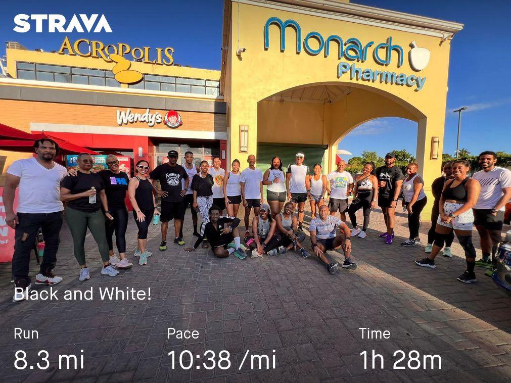 Themed in #BlackandWhite the squad took the streets in Kingston on a lovely progressive route. Great conditions for a run today. Got the alert that Mondo broke the Pole Vault World Record in China! I’m sure he will need a taller pole for Paris! #Werunjamaica #Pacersrunning