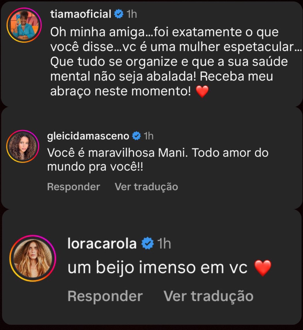 gabisfsouza's tweet photo. disputa de quem é mais cara de pau nos comentários do post de mani https://t.co/nndxT6vgJQ
