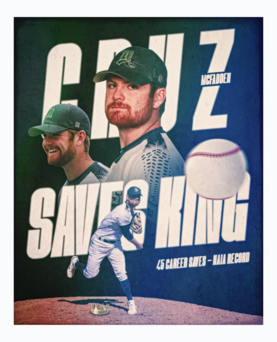 MVNU_Cougars's tweet photo. THE SAVES KING 👑 History has been made in Goshen, Indiana as Cruz McFadden has set the new NAIA saves record with his 45th career save! What a day for the senior! @NAIABall @NAIA https://t.co/bmH3Dwvi2r