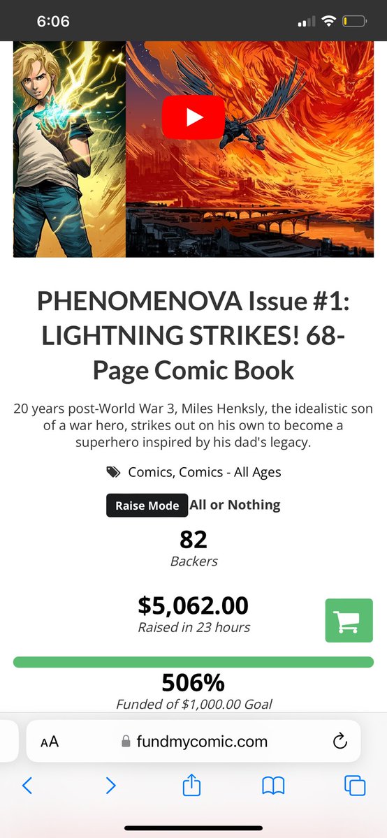 INSANE! Over $5,000 raised on a comic by me, a nobody who has yet to prove himself as a writer fully. Well, rest assured I will do everything in my power to try. You guys rock! Thank you all so much. Your support means the world to me! Expect a stream soon! Much to do!