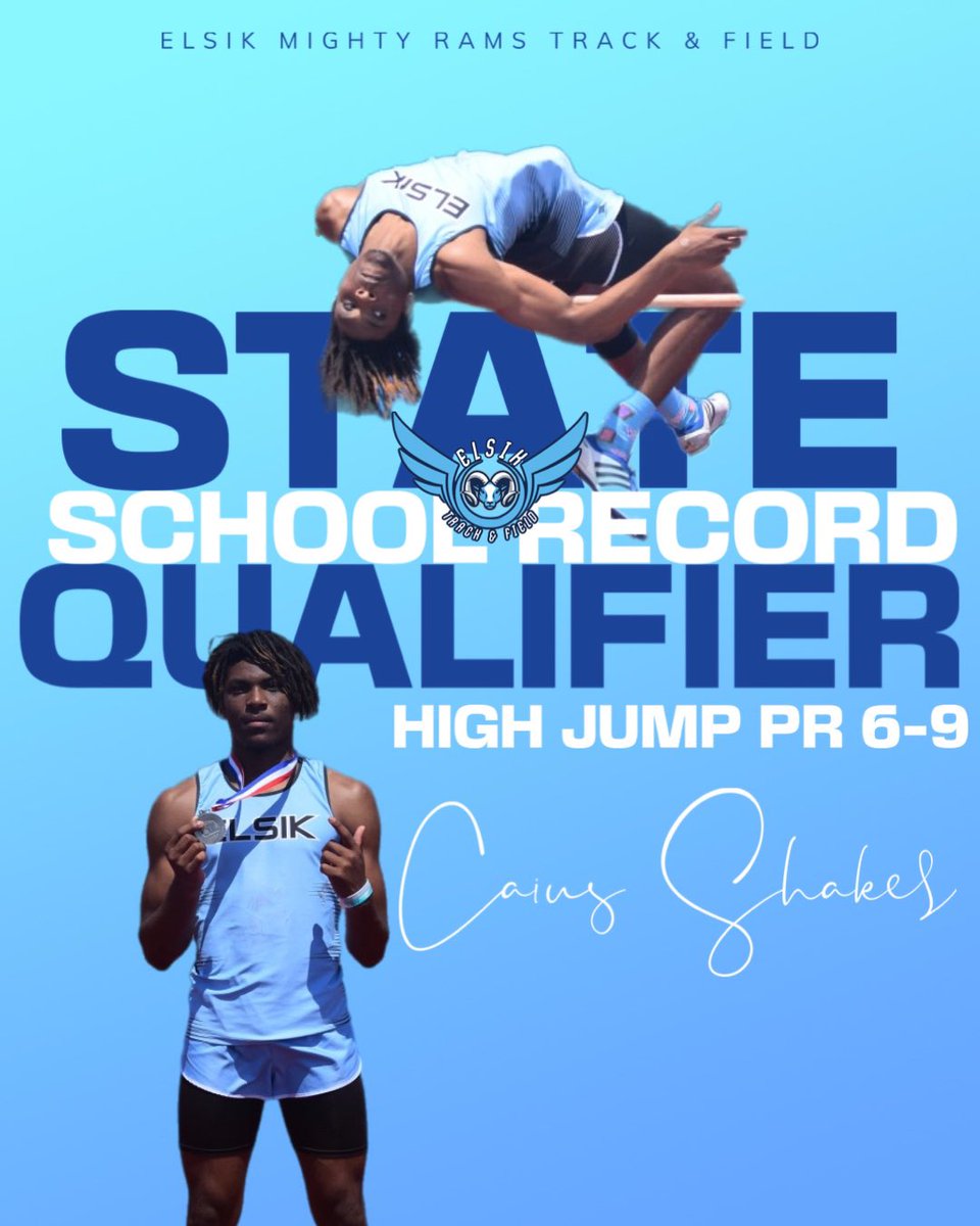 WE ARE GOING TO STATE‼️‼️ Sophomore Caius Shakes jumped 6-9 today breaking the previous school record of 6-8.