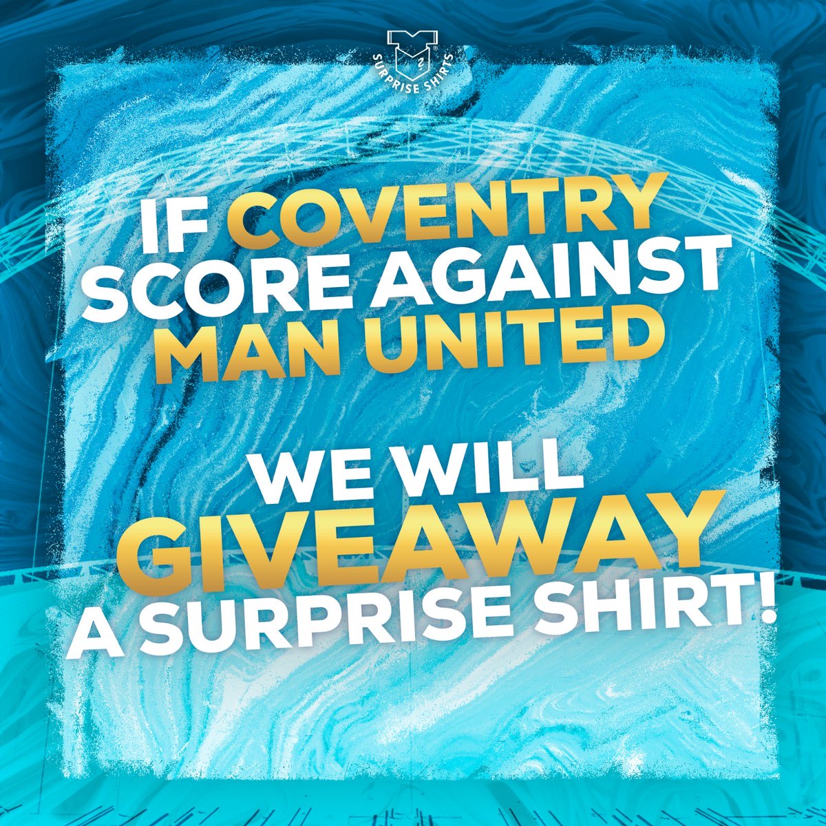 Giveaway time! 👀 If the Sky Blues score against Man United today, we'll giveaway a Surprise Shirts box! 🔥 How to enter 👇 ✅ Follow @SurpriseShirts ♻️ Repost That's it! Good luck and PLAY UP SKY BLUES! 🩵#PUSB