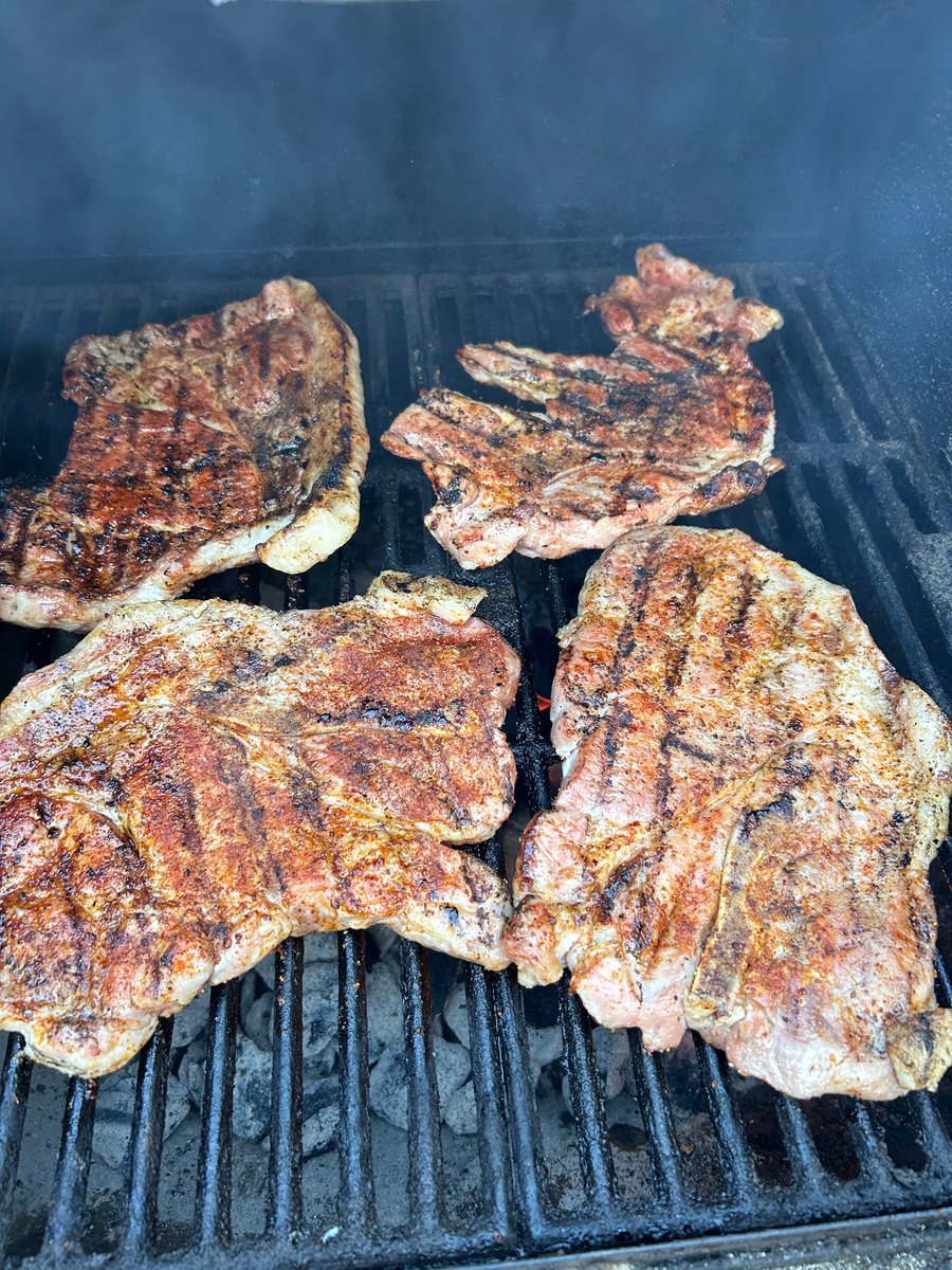 Keeping it grilled pork steaks