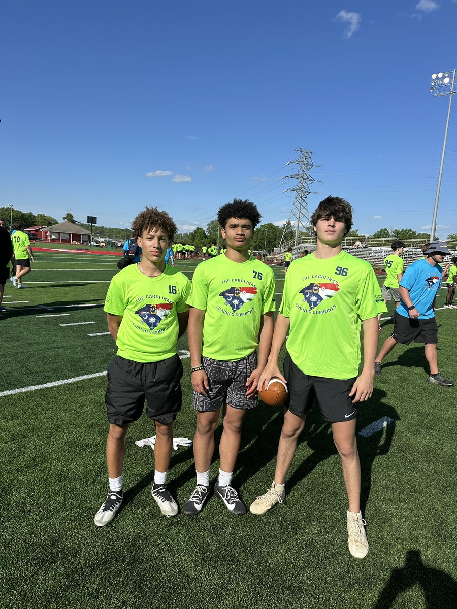 Proud of our guys for competing in the Carolina Coaches Combine today. All 3 did an awesome job. The future is bright for RJR! #EARNIT🔱🔱