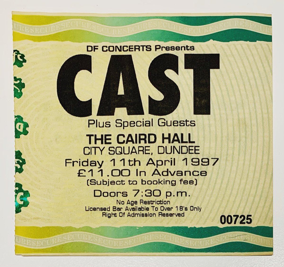 My first ever gig.... CAST - Dundee Caird Hall - 1997