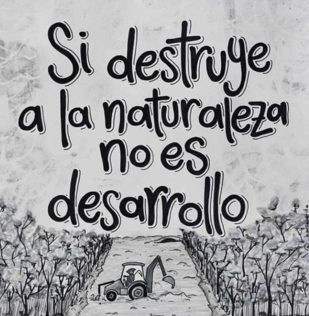 VIM_Media's tweet image. “If you destroy nature, it’s not progress” seen in Mexico. 💦🌳✊🏿🔥#CopyLeft #TrenMaya #StopCopCity