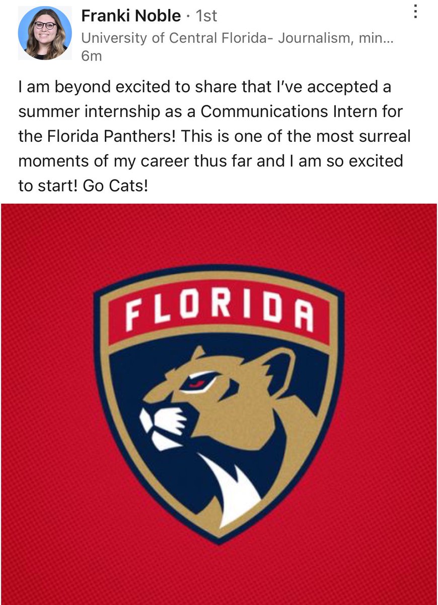 So incredibly proud of you @frankinoblee !! Keep chasing your dreams. #FlaPanthers #TimeToHunt