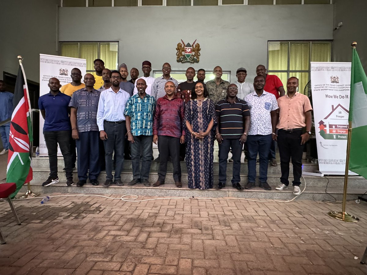 KenyaHC_Nigeria's tweet photo. 1/2. Kenyans in Nigeria &amp; countries of accreditation play a pivotal role as frontline ambassadors in promoting &amp; projecting Kenya’s image &amp; interests, contributing immensely to our country’s development. Their welfare, therefore, is our priority.
@ForeignOfficeKE @Diaspora_KE https://t.co/9O9kPU6FBW